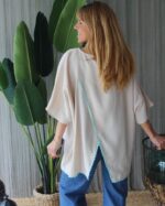 BLUSA BEGE C/FLOR AMOVIVEL MARIA CATITA - TAM U - Image 3