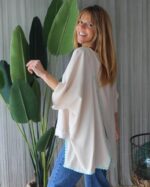 BLUSA BEGE C/FLOR AMOVIVEL MARIA CATITA - TAM U - Image 2