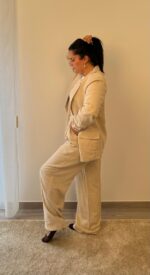 VILA <BR><BR> VIJOLANDA HW BLEND PANTS - LINHO CRU - Image 4