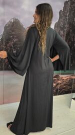 VESTIDO COMPRIDO MANGA MORCEGO TROPICAL BRASIL - PRETO - Image 2