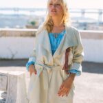 MAÏTTÈ <BR><BR> GABARDINE FORRADA VERDE AGUA - TAM U