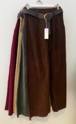 ELLA BY TAM<BR><BR> CALÇA BOMBAZINA -  VERDE / BEGE / CASTANHO / BORDEAUX - TAM U