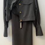 ELLA BY TAM<BR><BR> CONJUNTO VESTIDO E CASACO - CINZA - TAM U