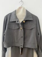 ELLA BY TAM<BR><BR> CONJUNTO VESTIDO E CASACO - CINZA - TAM U - Image 3