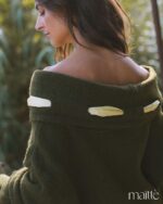 MAÏTTÈ <BR><BR>CAMISOLA LÃ COM LAÇO MAXI - VERDE - TAM U - Image 5