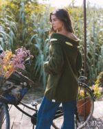MAÏTTÈ <BR><BR>CAMISOLA LÃ COM LAÇO MAXI - VERDE - TAM U - Image 3