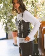 MAÏTTÈ <BR><BR>CONJUNTO COLETE E BÁSICA - CINZA / BRANCO - TAM U