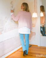 MAÏTTÈ <BR><BR> CONJUNTO CAMISOLA LÃ ROSA E TÚNICA BRANCA - TAM U - Image 4
