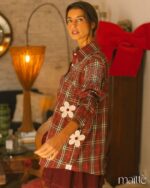 MAÏTTÈ <BR><BR>CAMISA XADRÊZ COM BRILHANTES - TAM U