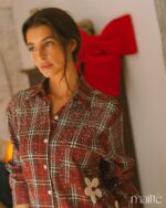 MAÏTTÈ <BR><BR>CAMISA XADRÊZ COM BRILHANTES - TAM U - Image 4