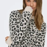 JDY <BR><BR> JDYLORRAINE ANIMAL PULLOVER - BALL MIX / BLACK LEO