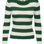 PULLOVER JDY - JDYPLUM O-NECK GREEN EGGNOG STRIPES