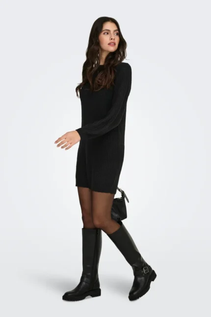 JDY <BR><BR> JDYWHITNEY MEGAN BOAT DRESS - BLACK
