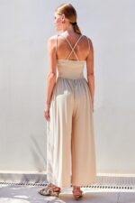ELLA BY TAM <BR><BR> MACACÃO WIDE LEG ALÇA TRAÇADA BEGE - Image 2