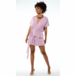 MACACÃO CURTO VIOLETA TROPICAL BRASIL - TAM U