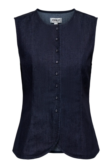 ONLY <BR><BR> ONLASHBY SL DNM WAISTCOAT DARK BLUE