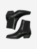 ONLY <BR><BR>ONLBRONCO SHORT COWBOY BOOT - BLACK
