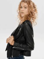 ONLY <BR><BR>CASACO - ONLGEMMA FAUX LEATHER BIKER - BLACK - Image 5