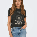 ONLY <BR><BR>T-SHIRT - ONLLUCY - BLACK