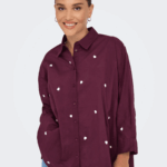 ONLY <BR><BR>CAMISA ONLNEW LINA GRACE - BURGUNDY