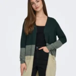 ONLY <BR><BR> ONLQUEEN LONG CARDIGAN - GREEN