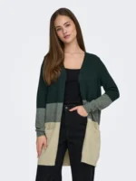 ONLY <BR><BR> ONLQUEEN LONG CARDIGAN - GREEN