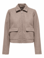 ONLY <BR><BR>ONLVELA ZIP SHORT JACKET - TAUPE - Image 2