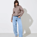 ONLY <BR><BR>ONLVELA ZIP SHORT JACKET - TAUPE