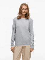 VILA <BR><BR> PULLOVER VIRIL - BEGE / CINZA - Image 3