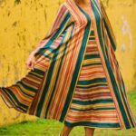 VESTIDO RISCAS FINAS MULTICOR TROPICAL BRASIL