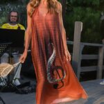 VESTIDO LARANJA CAVAS TROPICAL BRASIL - TAM U