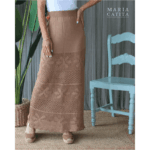 SAIA MALHA COMPRIDA COM TRANSPARÊNCIAS CASTANHA MARIA CATITA - TAM U