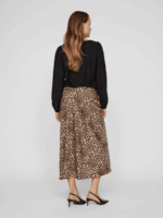 VILA <BR><BR> VIELLETTE HW MIDI SKIRT - ANIMAL PRINT - Image 4