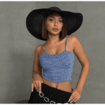 ELLA BY TAM <BR><BR> TOP BUSTIER QUADRADOS AZUL