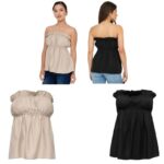 TOP ONLY - ONLLINO RUFFLE BANDEAU TOP