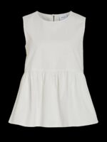 VILA <BR><BR> TOP PEPLUM VIDONNA - WHITE