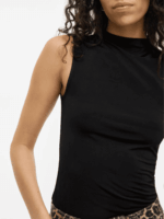 VILA <BR><BR> VILEOA FUNNEL NECK TOP - BLACK / ANIMAL PRINT - Image 10