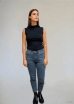 VILA <BR><BR> VILEOA FUNNEL NECK TOP - BLACK / ANIMAL PRINT - Image 9
