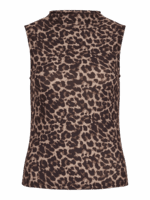 VILA <BR><BR> VILEOA FUNNEL NECK TOP - BLACK / ANIMAL PRINT - Image 7
