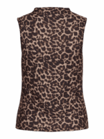 VILA <BR><BR> VILEOA FUNNEL NECK TOP - BLACK / ANIMAL PRINT - Image 6