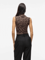 VILA <BR><BR> VILEOA FUNNEL NECK TOP - BLACK / ANIMAL PRINT - Image 4