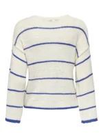 PULLOVER ONLY - ONLGEENA 7/8 STRIPE O-NECK - Loose Fit - Image 6