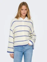 PULLOVER ONLY - ONLGEENA 7/8 STRIPE O-NECK - Loose Fit - Image 2