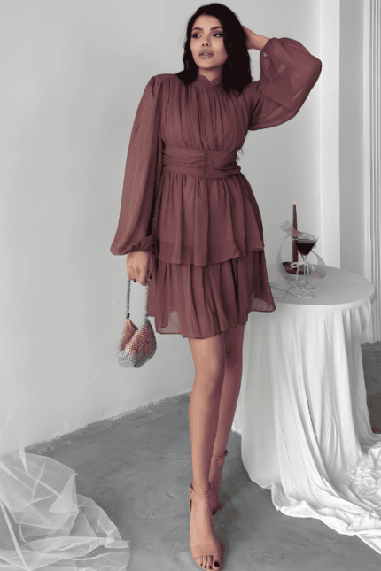 ELLA BY TAM<BR><BR>VESTIDO CHIFFON AMEIXA