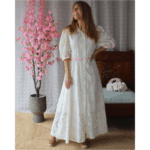 VESTIDO COMPRIDO BRANCO TRABALHADO MARIA CATITA - TAM U