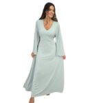 VESTIDO COMPRIDO MANGA MORCEGO TROPICAL BRASIL - MENTA