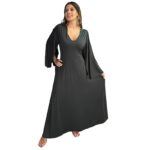 VESTIDO COMPRIDO MANGA MORCEGO TROPICAL BRASIL - PRETO