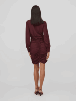 VILA <BR><BR> VIPARTINA DRESS - BURGUNDY - Image 3