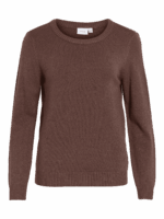 VILA <BR><BR> PULLOVER VIRIL O-NECK - BLACK / WHITE / COFFEE BEAN - Image 12
