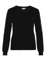VILA <BR><BR> PULLOVER VIRIL O-NECK - BLACK / WHITE / COFFEE BEAN - Image 5